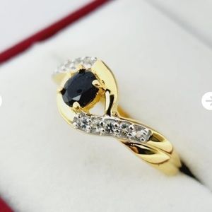 New In box! White & Blue Sapphire Sterling Ring!